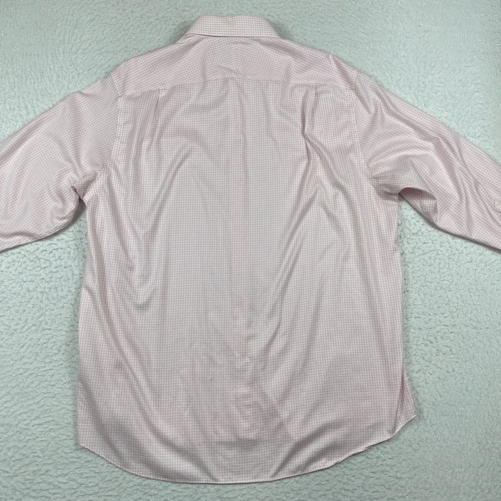 Charles Tyrwhitt Dress Shirt Mens 18/35‎ Pink Micro Check Non Iron Classic Fit